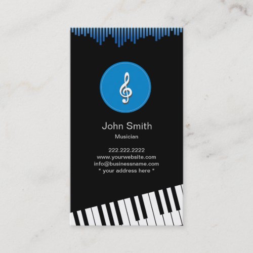 Modern Music Symbol PianistMusician Business Card