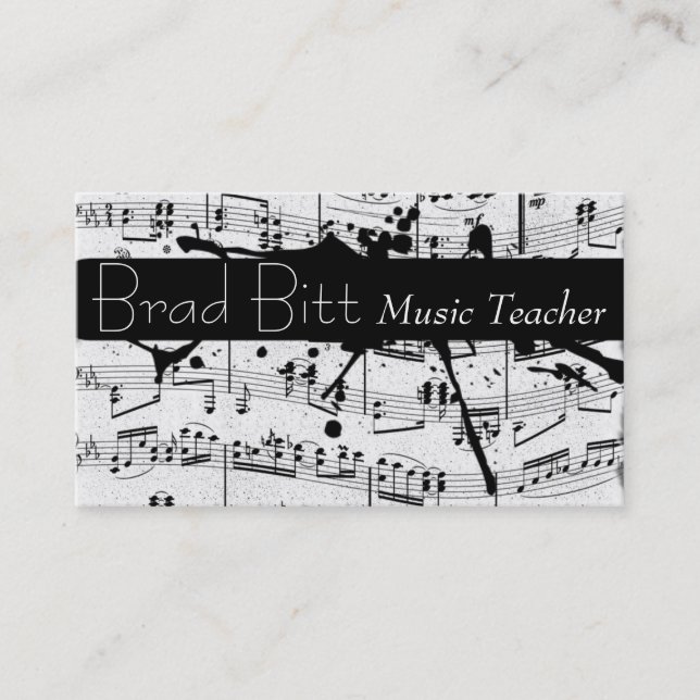 Modern Music Teacher Business Card (Front)