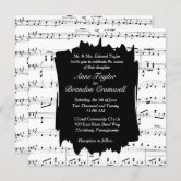 Modern Music Theme Wedding Invitation | Zazzle