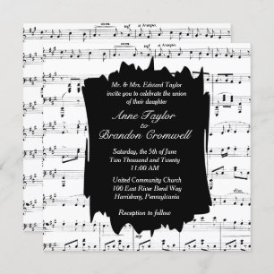 Modern Music Theme Wedding Invitation