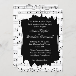 Modern Music Theme Wedding Invitation