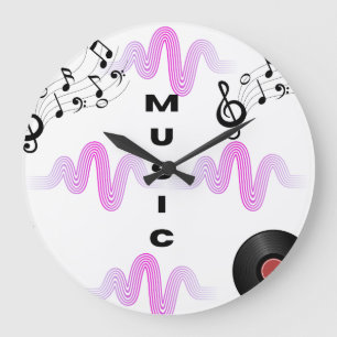 Modern Music Wall Clock Sound Wave Design