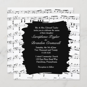 Modern Music Wedding Invitation