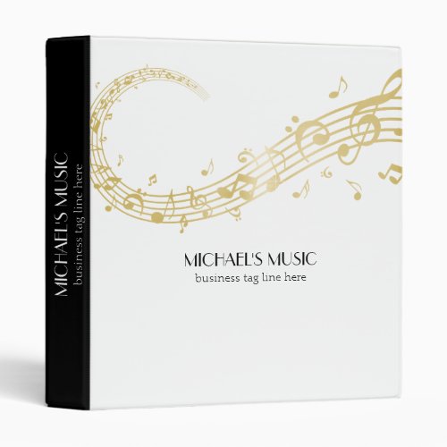 Modern Musical Business Branding Gold Music Notes Binder
