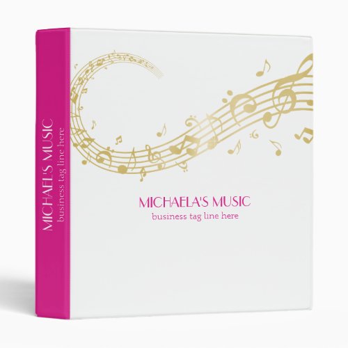 Modern Musical Business Branding Gold Music Notes Binder