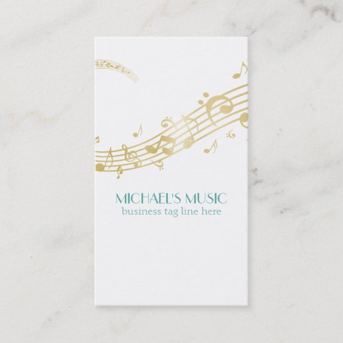 Modern Musical Business Branding Gold Music Notes Business Card