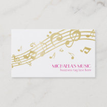 Modern Musical Business Branding Gold Music Notes Business Card