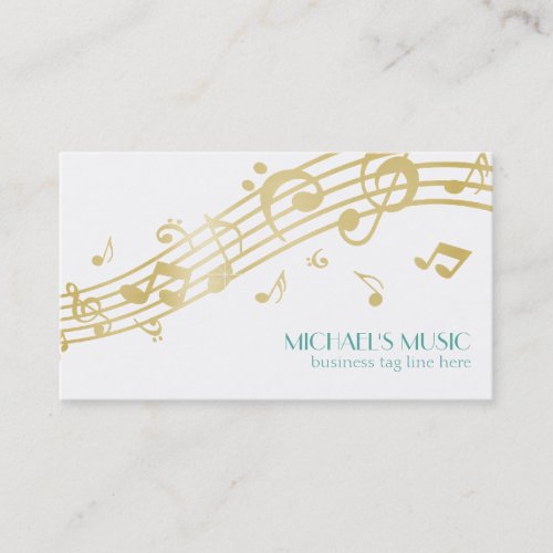 Modern Musical Business Branding Gold Music Notes Business Card