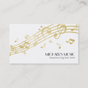 Modern Musical Business Branding Gold Music Notes Card