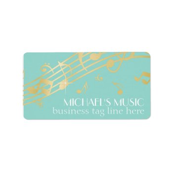 Modern Musical Business Branding Gold Music Notes Label by ModernStylePaperie at Zazzle