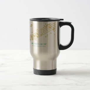 Modern Musical Business Branding Gold Music Notes Travel Mug