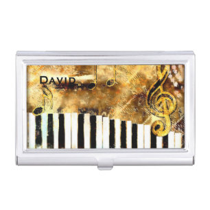 Modern Musical Themed Business Card Case