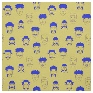 Modern Mustache beard dads patterns Fabric