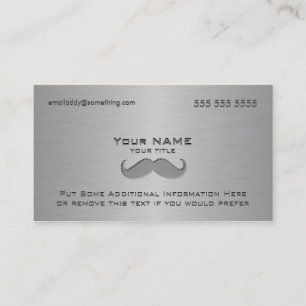 Modern Mustache Metallic print Business Card
