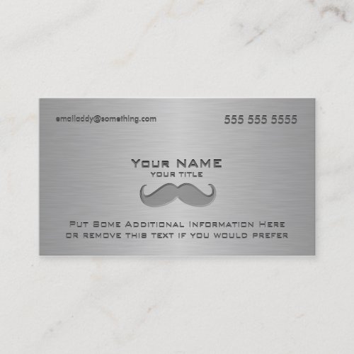 Modern Mustache Metallic print Business Cards