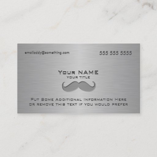 Customizable Modern Mustache Metallic print Business Cards