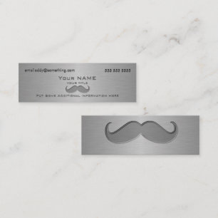 Modern Mustache Metallic print Mini Business Card