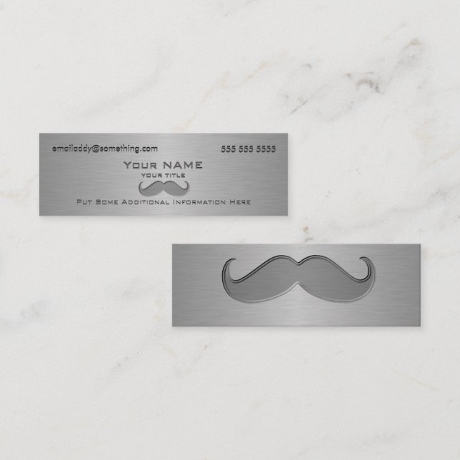 Modern Mustache Metallic print Mini Business Card (Front/Back)