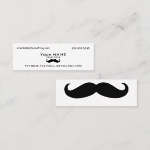 Modern Mustache Mini Business Card