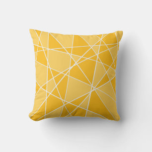 Modern Mustard and Light Yellow Geometric Throw Pillow