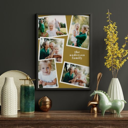 Modern mustard multi photo family home decor