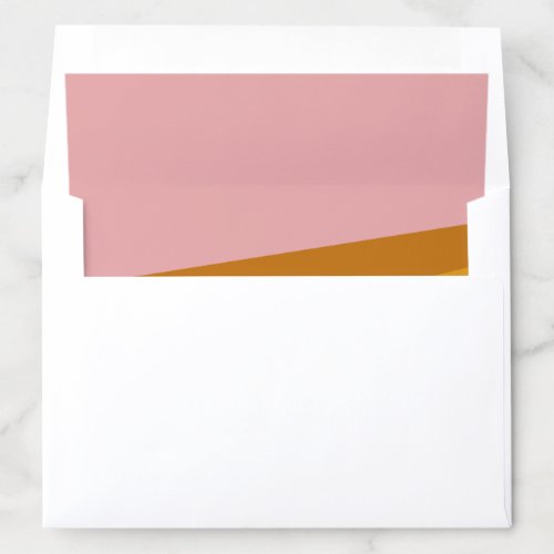 Modern Mustard Pink Geometric Color Block Matching Envelope Liner