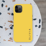 Modern Mustard | Simple Name Yellow Minimalist iPhone 13 Case<br><div class="desc">A simple,  stylish,  minimalist case with a modern solid color block plain style in a vibrant mustard yellow. Your name,  initials or favourite word in modern block typography in trendy off black which you can easily personalise for yourself or as a special gift for a loved one.</div>