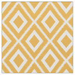 Modern Mustard Yellow and White Ikat Pattern Fabric