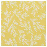 Modern Mustard Yellow Floral Leaves Pattern  Fabric
