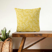 Modern Mustard Yellow Floral Leaves Pattern