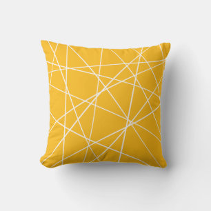 Modern Mustard Yellow Geometric Throw Pillow