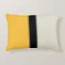 Modern Mustard Yellow Silver Gray Black Stripes Accent Pillow