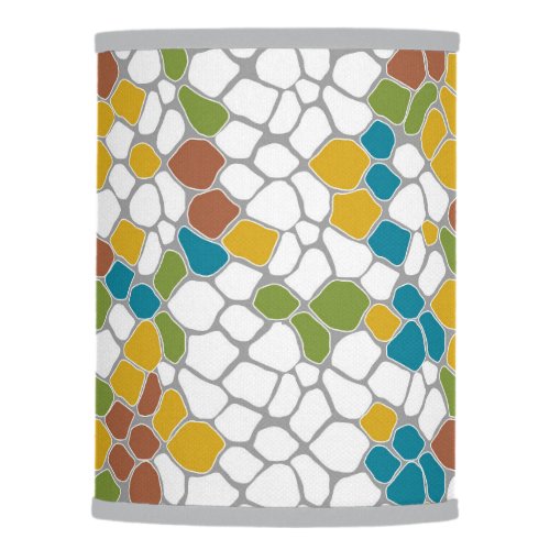 Modern mustard yellow teal green white lamp shade