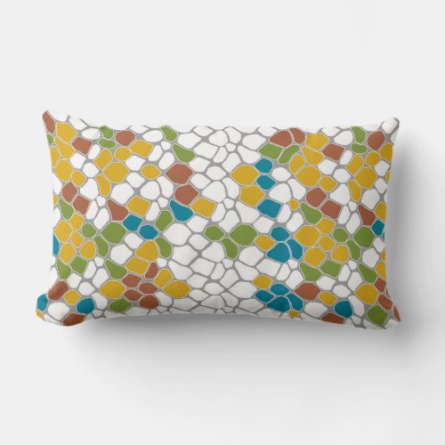 Modern mustard yellow teal green white throw p lumbar pillow