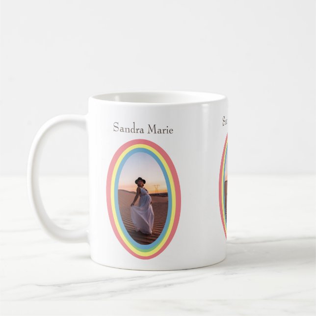 Modern muted rainbow  Baby Shower Gift Coffee Mug (Left)