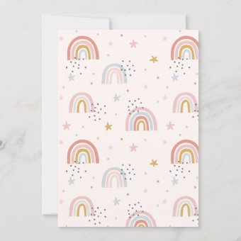 Modern Muted Rainbow Baby Shower Sprinkle Hearts Invitation | Zazzle