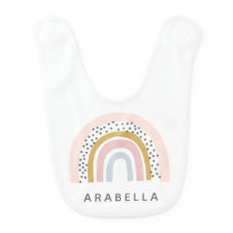 Modern Muted Rainbow Personalized Name Baby Bib Modern Muted Rainbow Personalized Name Baby Bib
