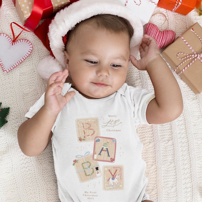 Modern My First Merry Christmas Baby Birth Bodysuit (Creator Uploaded)