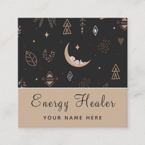 Modern Mystic Pattern Energy Healer Psychic Medium Square Business Card