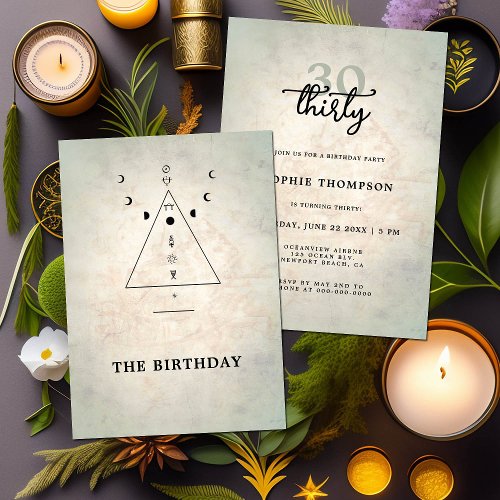 Modern Mystic Tarot Fortune 30th Birthday Party Invitation