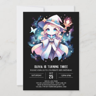 Modern Mystical Wizard Birthday Invitation