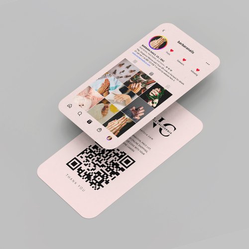 Modern Nail Artist Beauty Salon Pink Instagram  Business Card