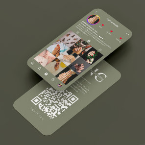 Modern Nail Artist Manicurist Sage Instagram  Business Card