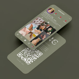 Modern Nail Artist Manicurist Sage Instagram Business Card