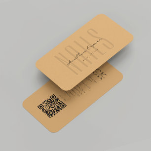 Modern Nail Artist Nail Salon Brown Sugar Monogram Business Card