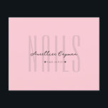 Modern Nail Artist Nail Tech Pink Pastel Monogram Flyer<br><div class="desc">Modern Nail Artist Nail Salon Pastel Pink Monogram Name initials business card with QR code</div>