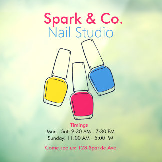 Modern Nail Bar | Colorful Nail Studio Window Cling