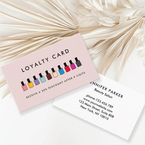Modern Nail Polish 10_ loyalty salon Business Card