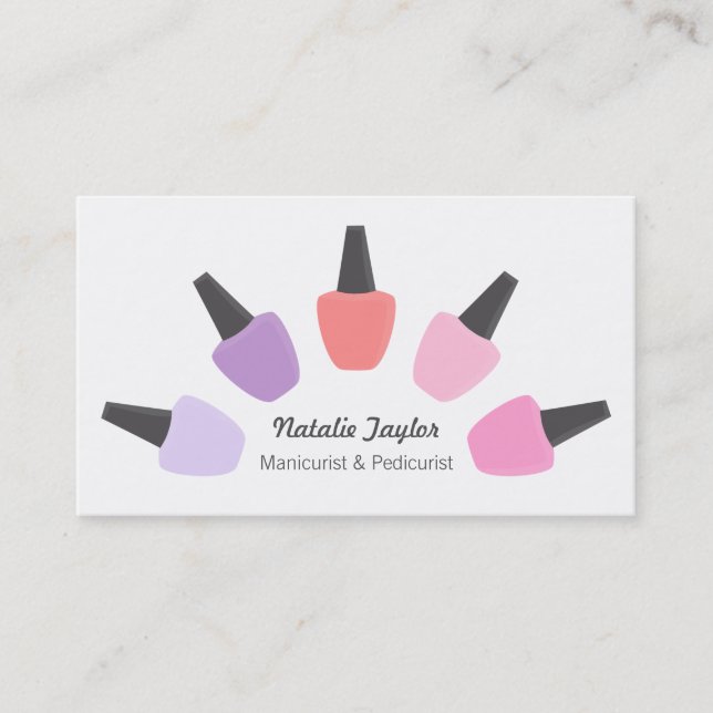 Modern Nail Polish Makeup Artist Business Cards (Front)