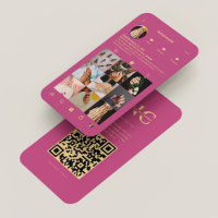 Modern Nail Tech Aesthetic Pink Gold Instagram  Business Card